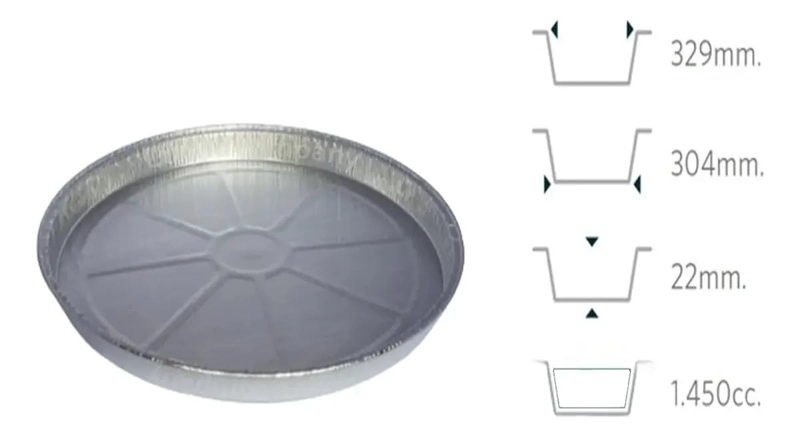 BANDEJAS CIRCULARES DESECHABLES DE ALUMINIO PACK 10 UNIDADES - 3