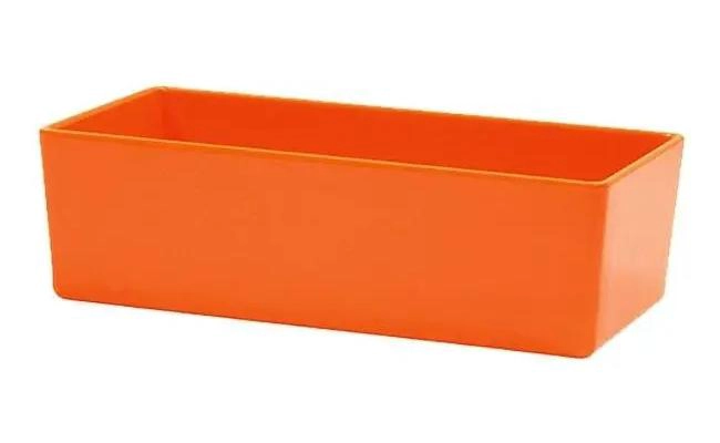 RECIPIENTE CUADRADO DE MELAMINA COLOR ANARANJADO 25X12X7.6CM - 1
