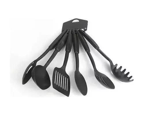 JUEGO DE OLLAS NEGRAS CON UTENSILIOS DE COCINA 13 PIEZAS COMPLETO - 6