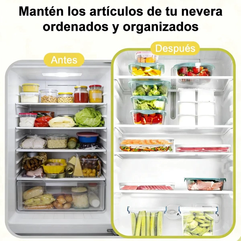 CAJA DE ALMACENAMIENTO PORTATIL CON 3 NIVELES PARA REFRIGERADOR - 5