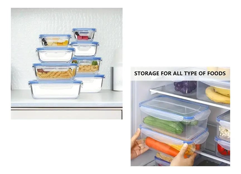 SET DE 4 TAPERS HERME TICOS DE PLASTICO PARA ALIMENTOS - 3