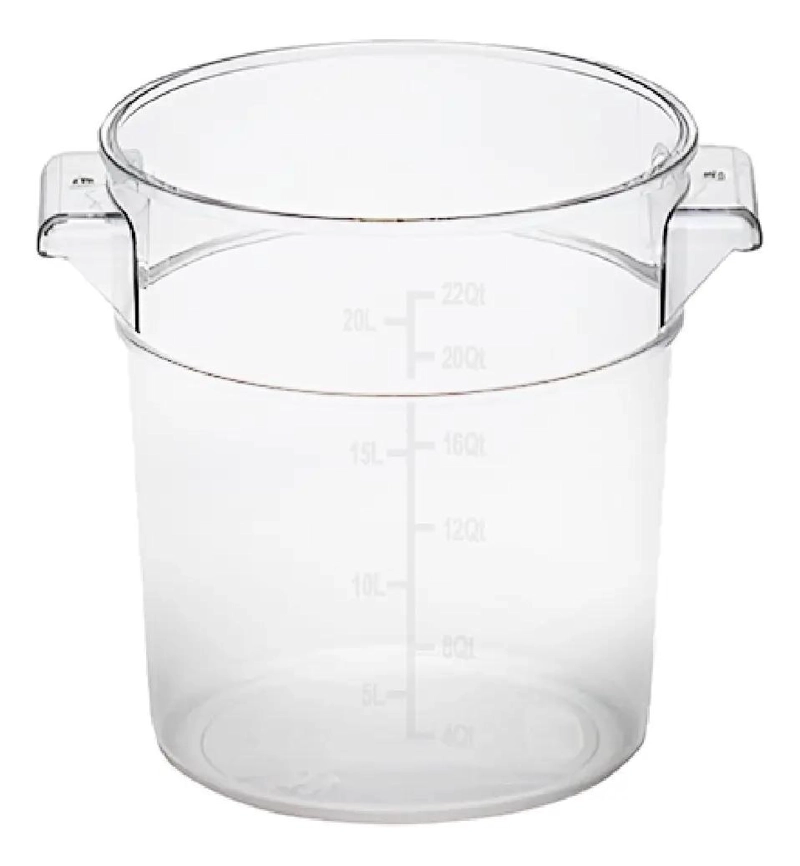 CONTENEDOR REDONDO DE POLICARBONATO TRANSPARENTE 20.82 LITROS - 1