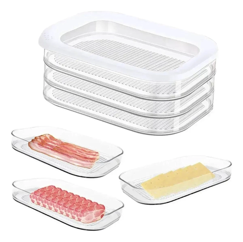 CONTENEDOR APILABLE PARA ALMACENAMIENTO DE ALIMENTOS EN REFRIGERADOR - 1