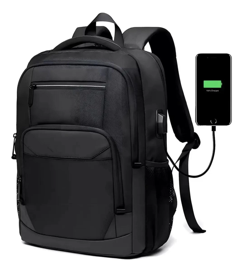MOCHILA IMPERMEABLE ANTIRROBO 20L CON PUERTO USB - 1