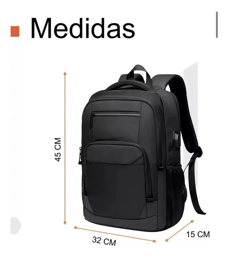 MOCHILA IMPERMEABLE ANTIRROBO 20L CON PUERTO USB - 2