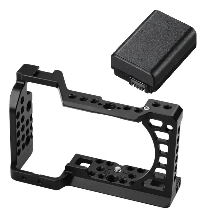 JAULA DE CAMARA PARA SONY A6000 A6100 A6300 A6400 A6500 CON BATERIA - 1