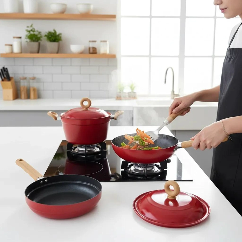 JUEGO DE BATERIA DE COCINA 5 PIEZAS ROCA VOLCANICA - 9