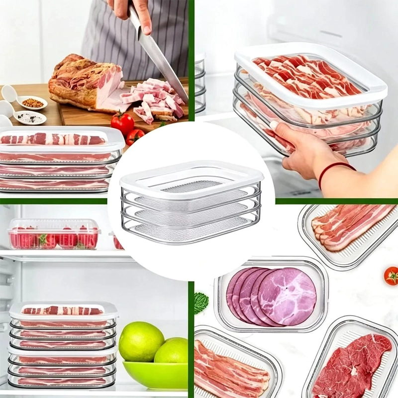 RECIPIENTE APILABLE PARA ALMACENAMIENTO DE ALIMENTOS EN FRIGORIFICO - 4