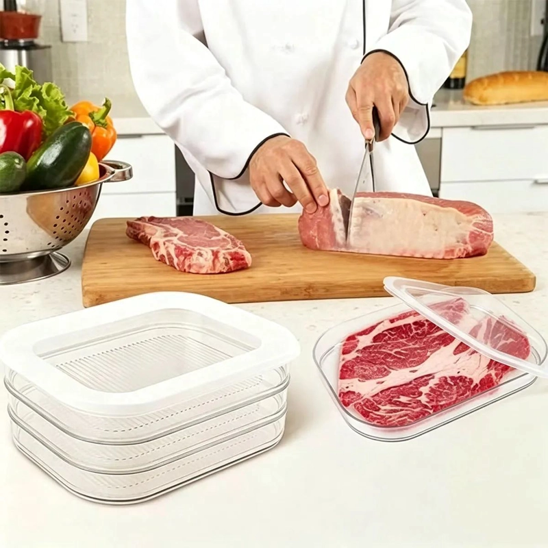 RECIPIENTE APILABLE PARA ALMACENAMIENTO DE ALIMENTOS EN FRIGORIFICO - 7