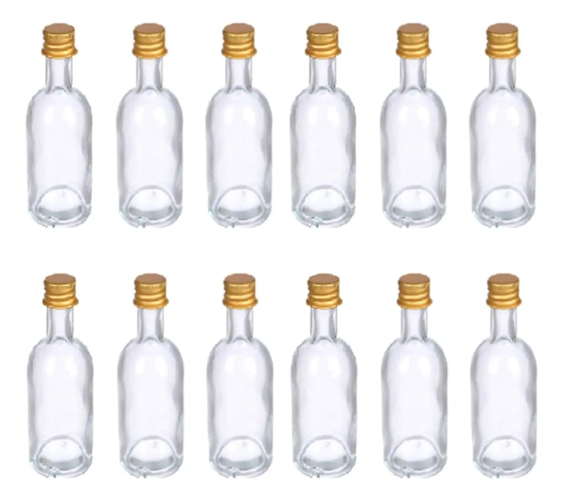 PACK DE 12 BOTELLITAS DE VIDRIO PARA LICORERAS Y JARABES 50ML - 3