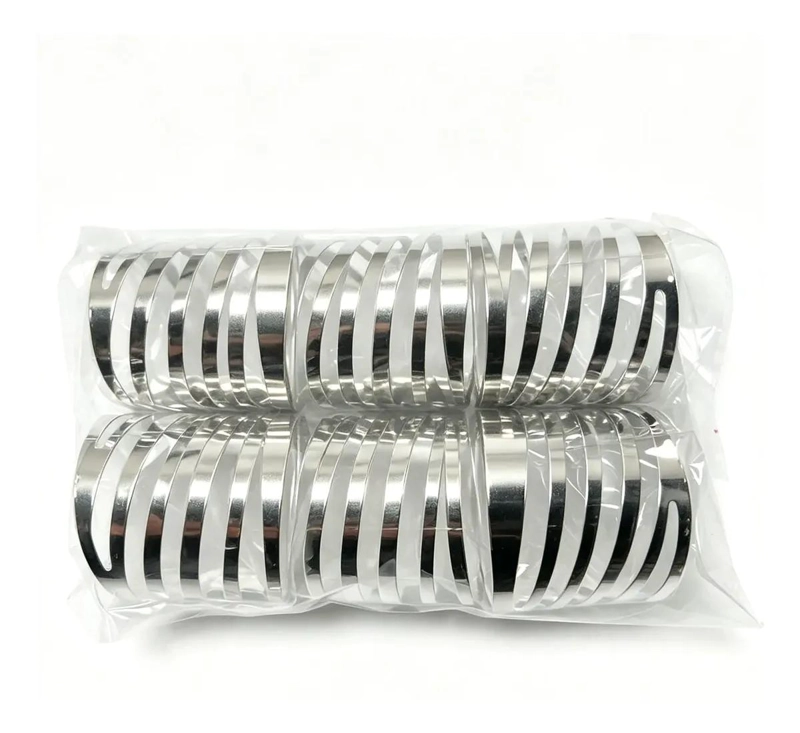 SET DE 6 ANILLOS DE METAL PARA SERVILLETAS ELEGANTES - 10