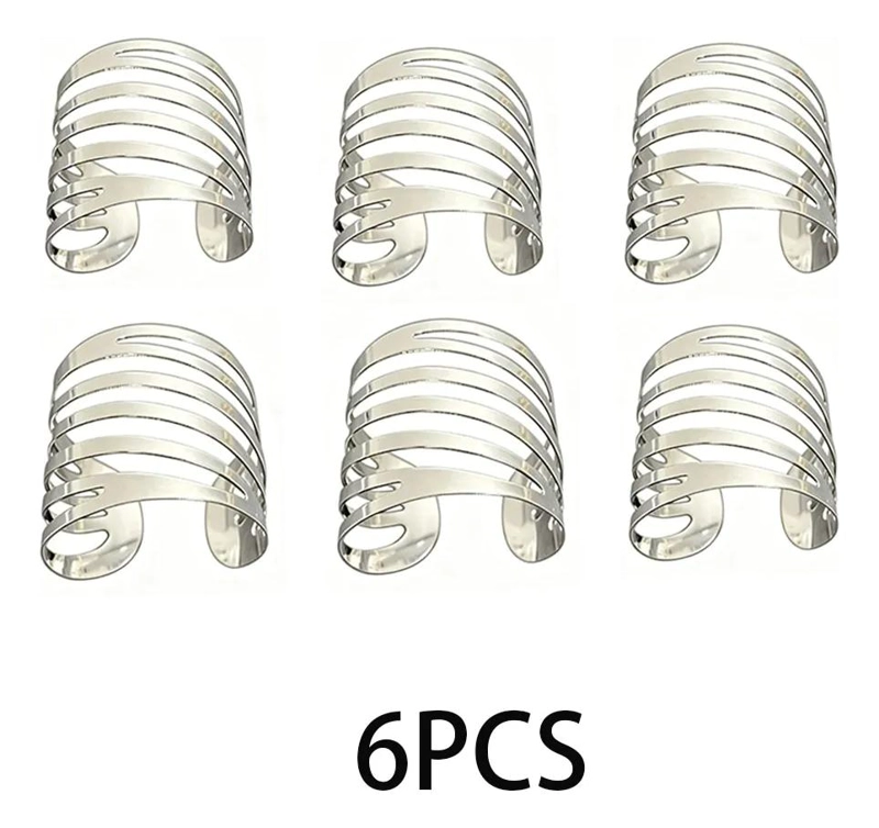 SET DE 6 ANILLOS DE METAL PARA SERVILLETAS ELEGANTES - 3