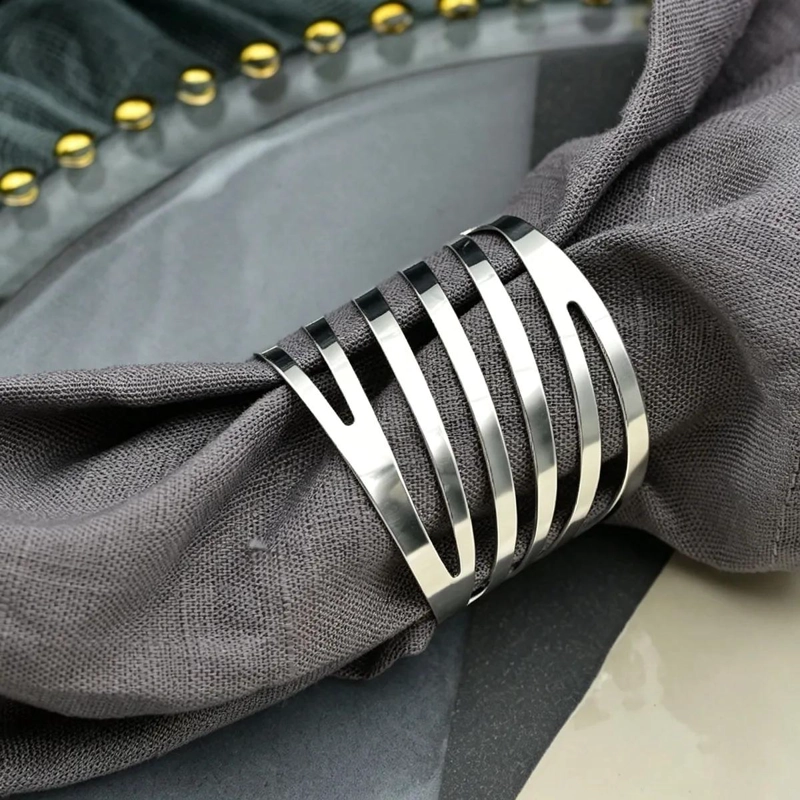SET DE 6 ANILLOS DE METAL PARA SERVILLETAS ELEGANTES - 6