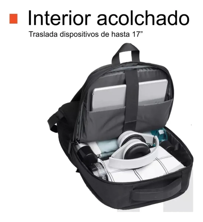 MOCHILA IMPERMEABLE ANTIRROBO 20L CON CARGADOR USB - 4