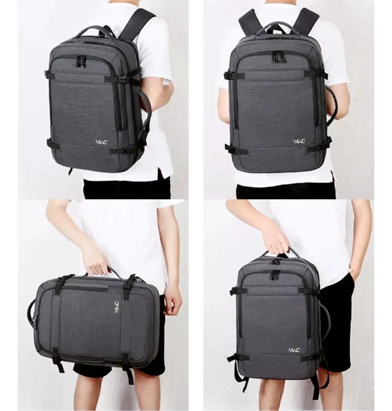MOCHILA IMPERMEABLE CON CARGA USB PARA LAPTOP DE 15,6 PULGADAS - 1