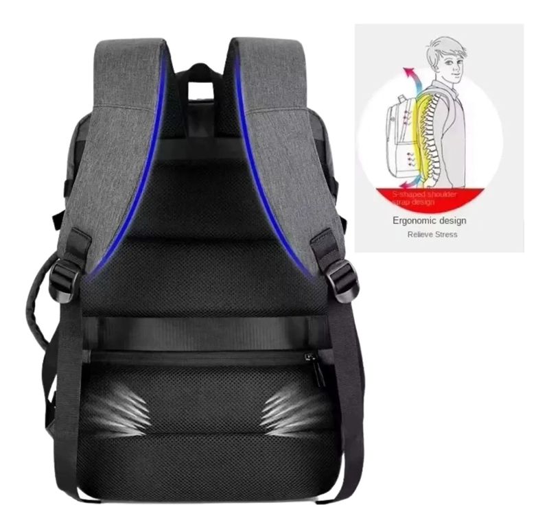 MOCHILA IMPERMEABLE CON CARGA USB PARA LAPTOP DE 15,6 PULGADAS - 2