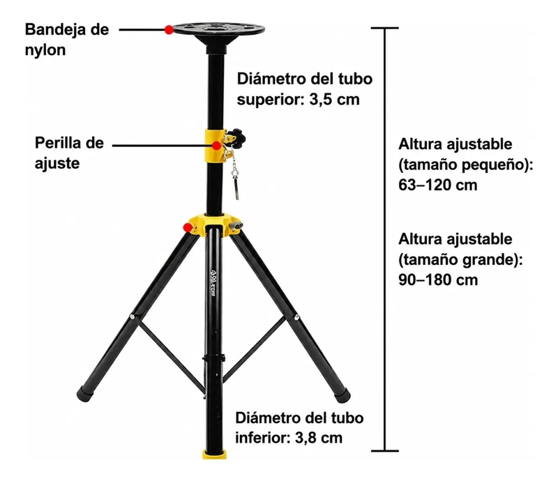 TRIPODE AJUSTABLE PARA ALTAVOCES CON ESTABILIDAD MEJORADA - 2