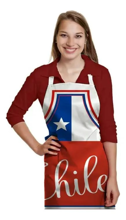 DELANTAL FIESTAS PATRIAS CON DISEÑO DE BANDERA DE CHILE - 1