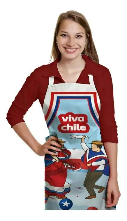 DELANTAL FIESTAS PATRIAS CON DISEÑO DE BANDERA DE CHILE - 2