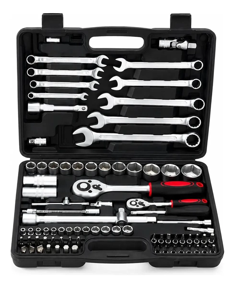 KIT COMPLETO DE HERRAMIENTAS Y DADOS DE 82 PIEZAS - 1