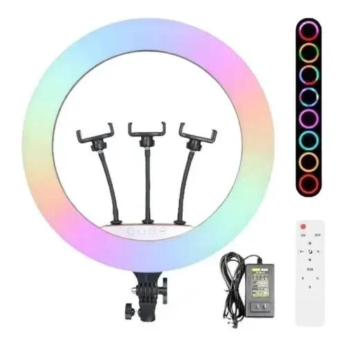 ARO LUZ LED MULTICOLOR 56 CM CON CONTROL Y TRIPODE AJUSTABLE - 3