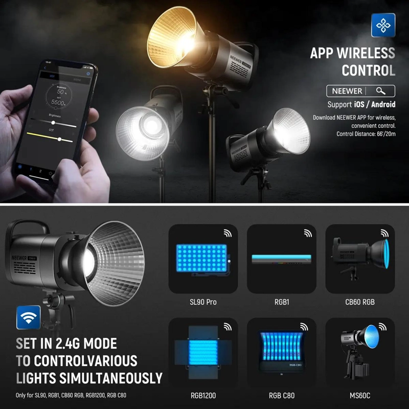 LUZ DE VIDEO LED BICOLOR RECARGABLE DE 70W PARA FOTOGRAFIA - 2