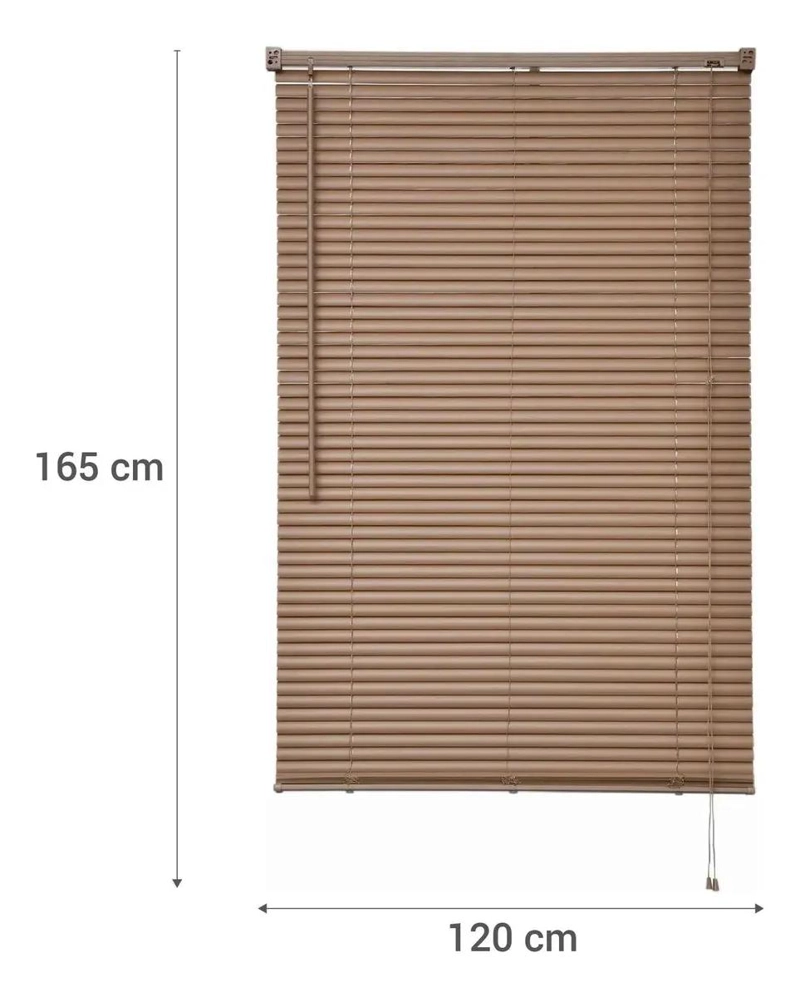 PERSIANA DE PVC TAUPE 165 X 120 CM PARA CONTROL DE LUZ - 8