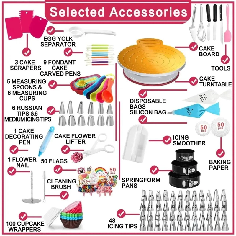 KIT COMPLETO DE UTENSILIOS PARA REPOSTERIA CON 464 PIEZAS - 6
