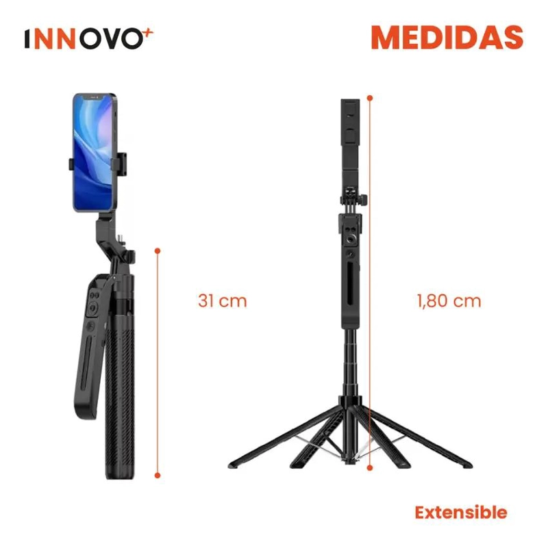 TRIPODE INTELIGENTE 180 CM CON CONTROL REMOTO Y BLUETOOTH - 3