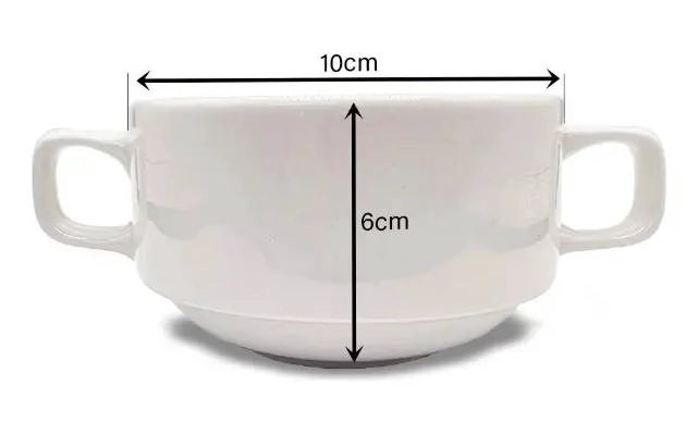 PACK DE 6 TAZAS DE CERAMICA PARA SOPAS Y CONSOME - 8