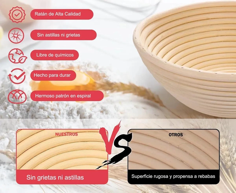 KIT COMPLETO PARA HORNEAR PAN DE MASA MADRE CON CESTAS Y HERRAMIENTAS - 3
