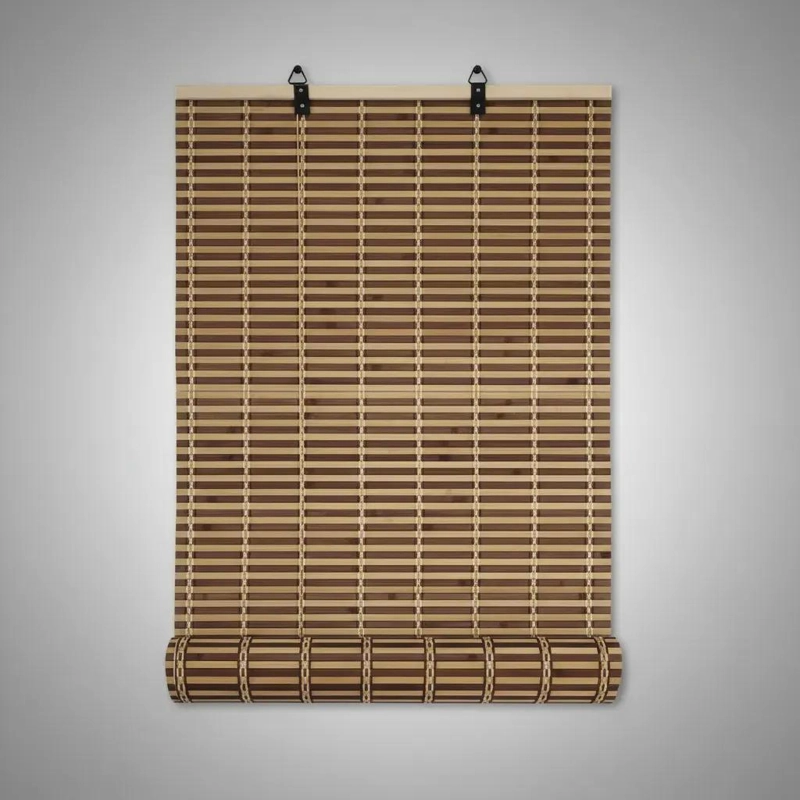 PERSIANA ENROLLABLE DE BAMBU MARRON 180X180 CM PARA DECORACION - 5