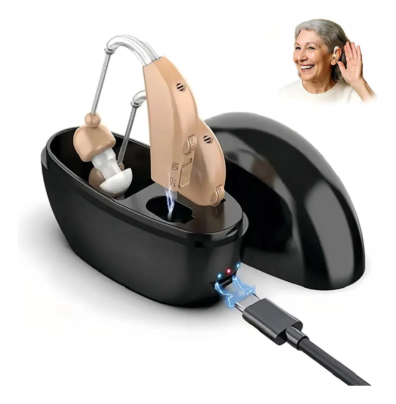 AUDIFONOS RECARGABLES PARA PERSONAS MAYORES CON ESTUCHE - 1