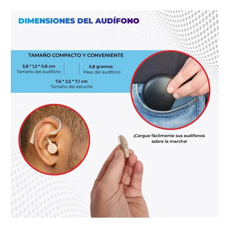 AUDIFONOS RECARGABLES PARA PERSONAS MAYORES CON ESTUCHE - 3