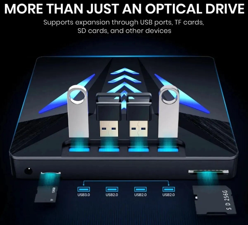 REPRODUCTOR EXTERNO USB-C CON LECTOR DE TARJETAS MULTIFUNCIONAL - 2