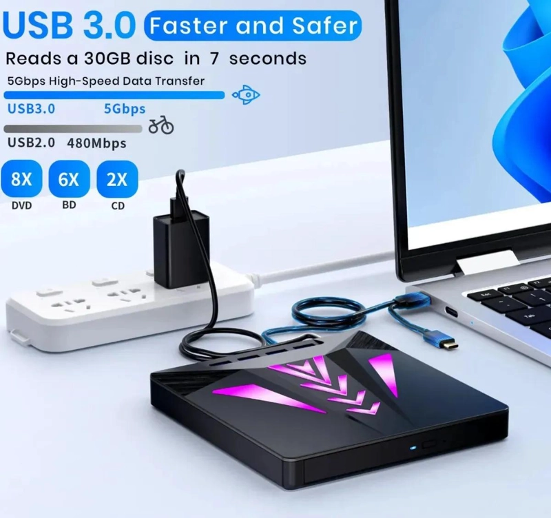 REPRODUCTOR EXTERNO USB-C CON LECTOR DE TARJETAS MULTIFUNCIONAL - 3