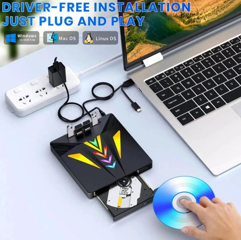 REPRODUCTOR EXTERNO USB-C CON LECTOR DE TARJETAS MULTIFUNCIONAL - 5