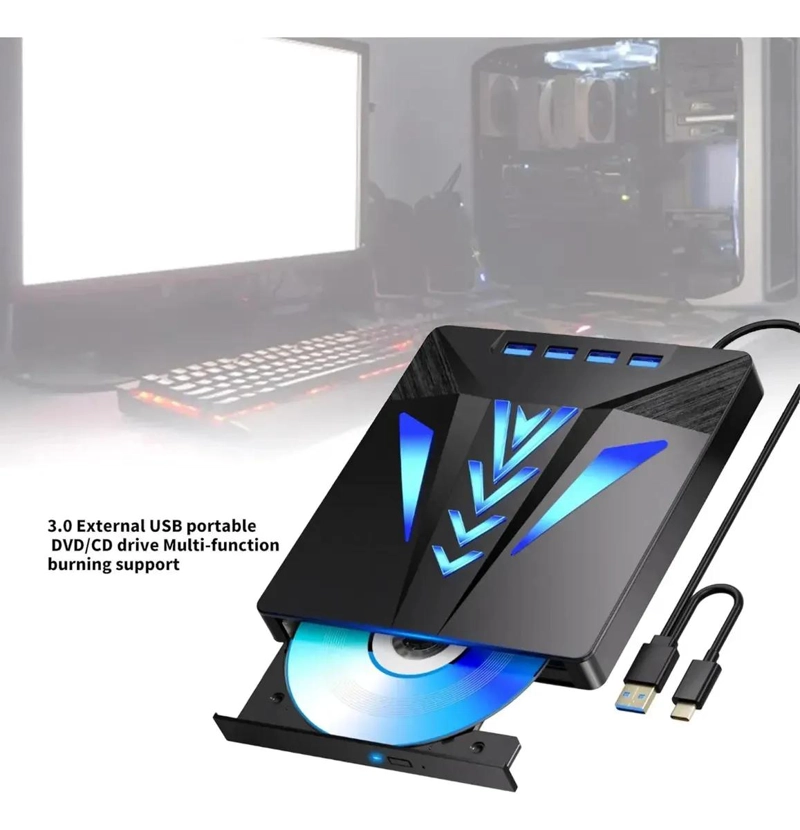 REPRODUCTOR EXTERNO USB-C CON LECTOR DE TARJETAS MULTIFUNCIONAL - 7