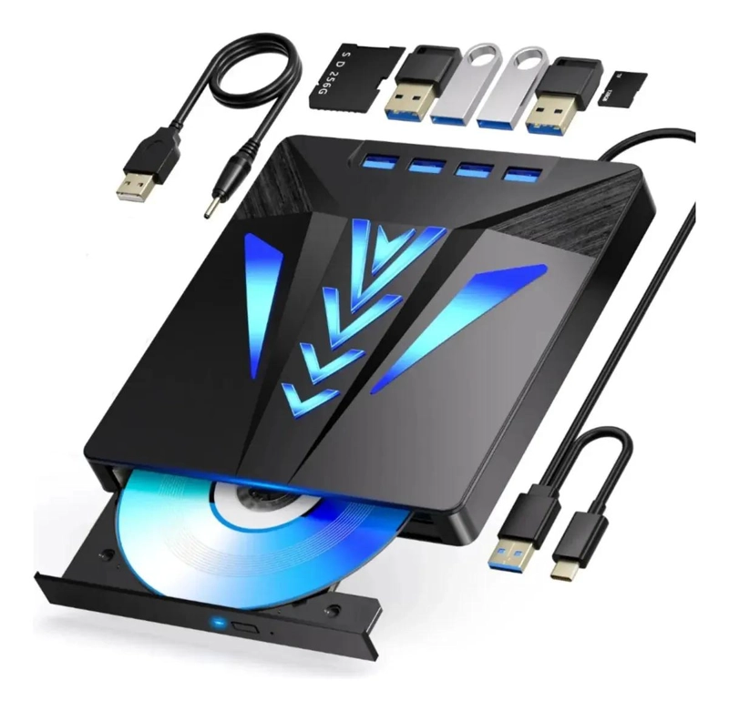 REPRODUCTOR EXTERNO USB-C CON LECTOR DE TARJETAS MULTIFUNCIONAL - 8