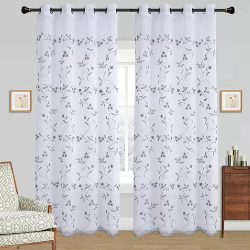 CORTINAS SEMITRANSPARENTES DE LINO BORDADAS 140X220CM - 4