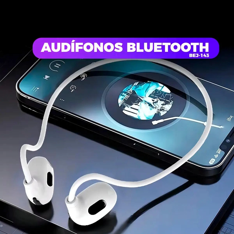 AUDIFONOS BLUETOOTH BLANCOS PARA DEPORTE Y CONDUCCION - 4
