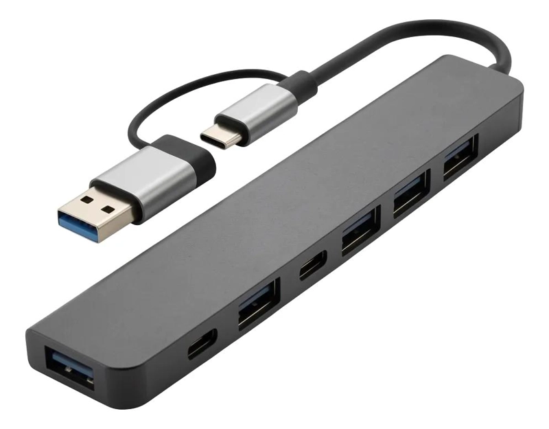 HUB USB C 7 PUERTOS ADAPTADOR PARA MAC Y PC - 1