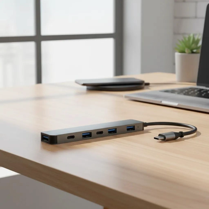 HUB USB C 7 PUERTOS ADAPTADOR PARA MAC Y PC - 8