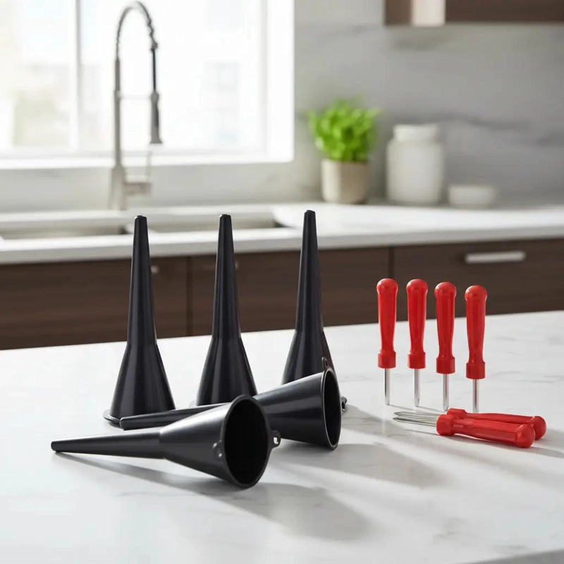 SET DE 6 EMBUDOS PARA ACEITE Y 6 DESTORNILLADORES EXTRACTORES DE TORNILLOS - 2
