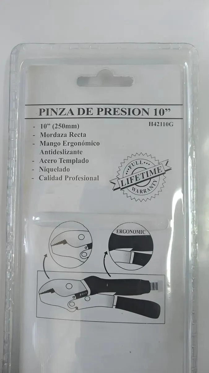 ALICATE DE PRESION CON MANGO ERGONOMICO Y MORDAZA RECTA - 2