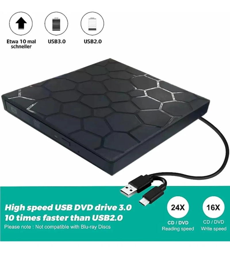 REPRODUCTOR EXTERNO MULTIFUNCIONAL USB TIPO C Y LECTOR DE TARJETAS - 7