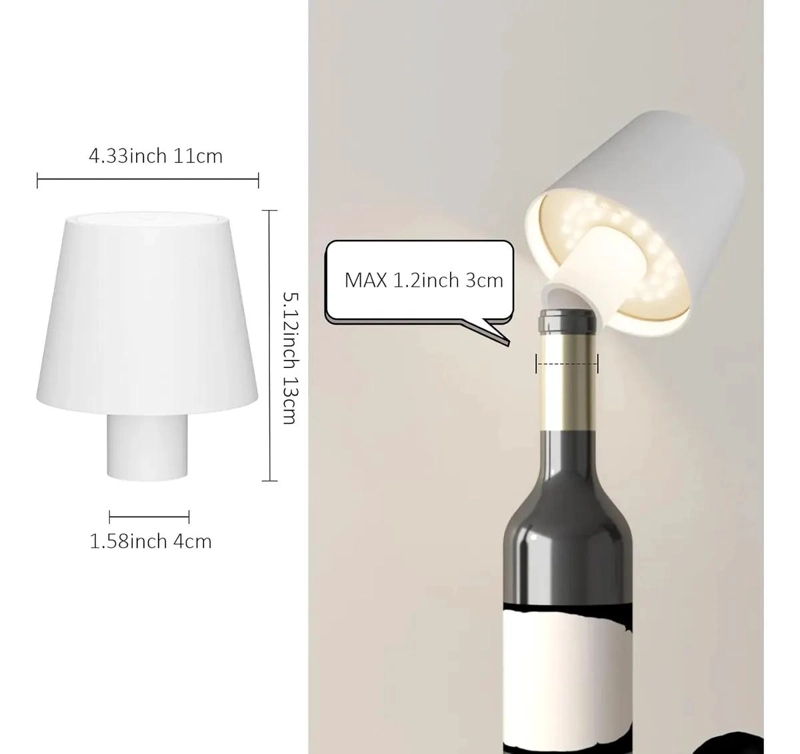 LAMPARA LED INALAMBRICA REGULABLE PARA BOTELLAS DE VINO - 2
