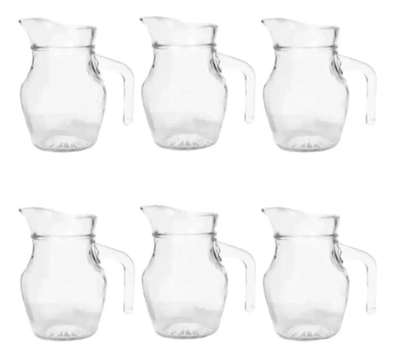 PACK DE 6 JARROS DE VIDRIO PARA BEBIDAS 500 ML - 2