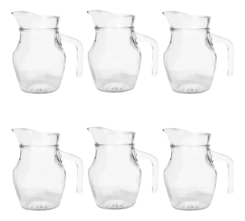 PACK DE 6 JARROS DE VIDRIO PARA BEBIDAS DE 500 ML - 1