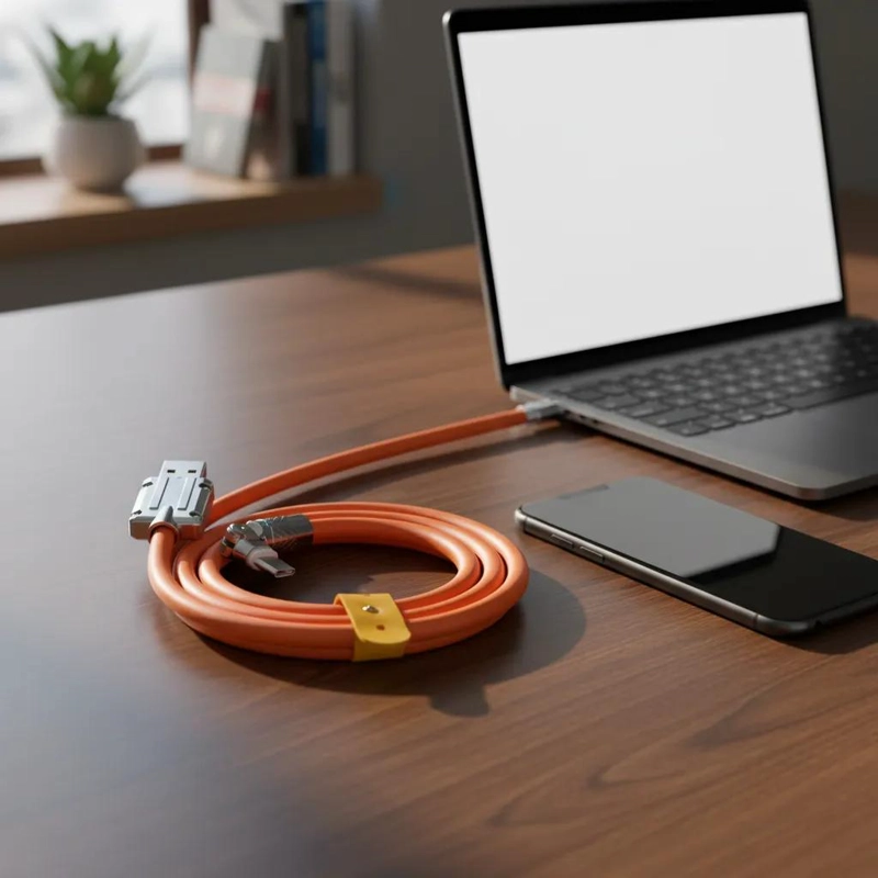 CABLE DE CARGA RAPIDA USB A A TIPO C CON ROTACION 180° - 6